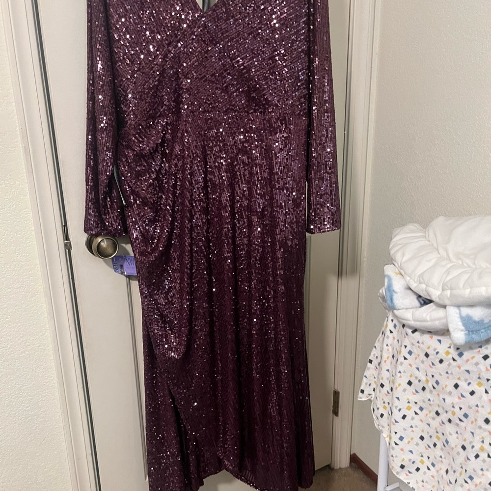 Macy's Burgundy Sequin Dress